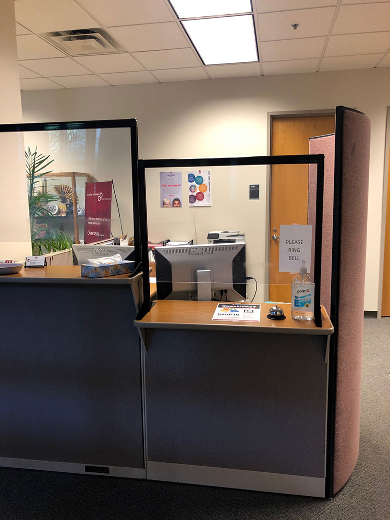 Plexiglass in the Office of Teacher Education